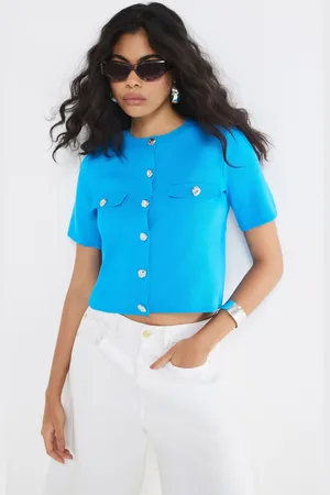 River Island Short Sleeve Button Front Military Shirt S