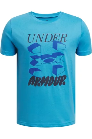 Under Armour Blue 100% Cotton Wordmark Logo Short Sleeve T-Shirt 5