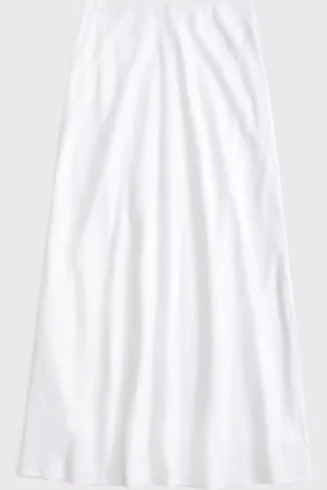 Abercrombie & Fitch Linen Blend Bias Cut Maxi Skirt xlarge