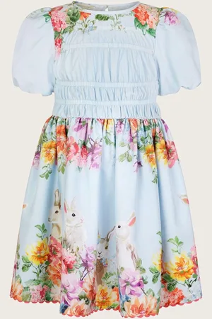 Monsoon Floral Bunny Short Sleeve Dress 10 Years (140cm)