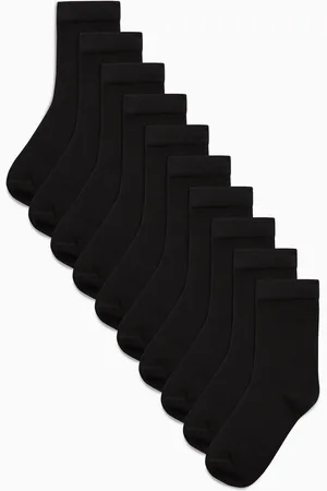 Next Black 10 Pack Cotton Rich Socks 4-6.5