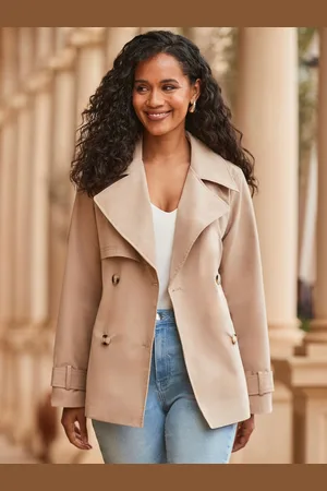 Sosandar Natural Trench Coat With Pockets AU 12