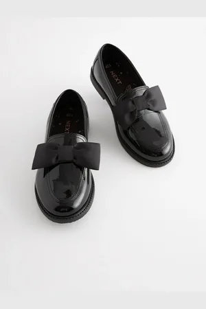 Next Standard Fit (F) Leather Bow Loafer School Shoes US 4 (UK 3)
