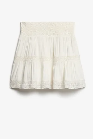 Superdry Ibiza Lace Mix 100% Cotton Mini Skirt AU 16