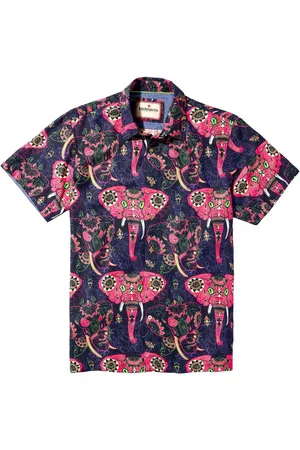 Joe Browns Elephant Print Statement Short Sleeve Shirt L