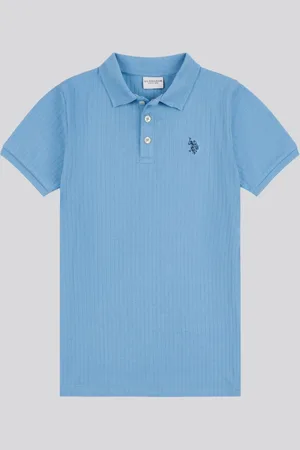 U.S. Polo Assn. U. S. Polo Assn. Boys 100% Cotton Double Horsemen Rib Polo Shirt 7