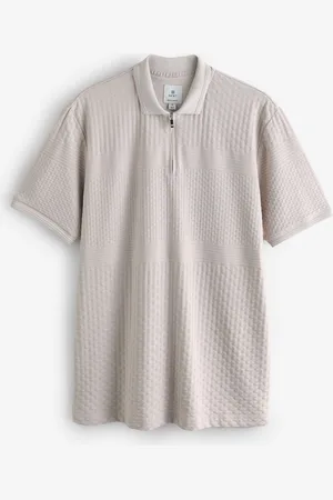 Next Regular Fit Smart Quarter Zip Polo Shirt XL Reg