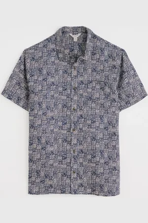 Seasalt Cornwall Mens Heron Short Sleeve 100% Linen Shirt XXL