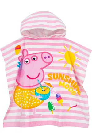 Character Pink Peppa Pig 100% Cotton Poncho one