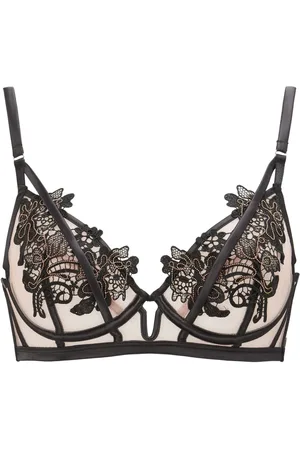 Ann Summers Black Enticement Guipure Non Pad Plunge Bra 38 E