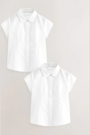 Next White 2 Pack Short Sleeve Fitted School Shirts (3-17yrs) 12 Years (152cm)