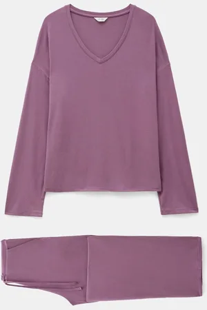 Hush Puppies Purple Nox Jersey V-Neck Pyjamas XS Reg