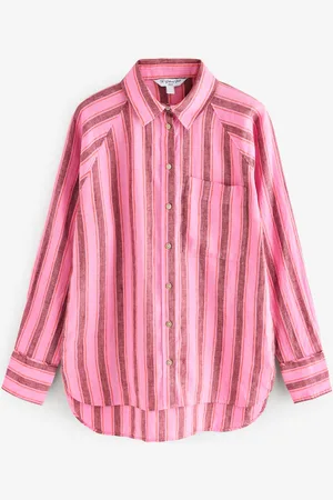 Next 100% Linen Button Down Relaxed Long Sleeve Shirt AU 8