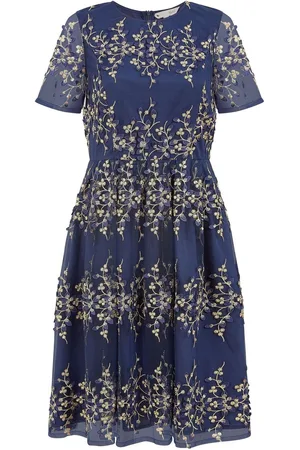 Yumi Embroidered Floral Skater Dress AU 10