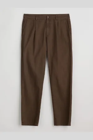 Seasalt Cornwall Brown Mens Helmsman Linen Blend Trousers 38
