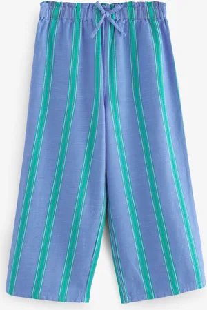 Next Blue/Green Stripe Wide Leg Trousers (3-16yrs) 15 Years (170cm)