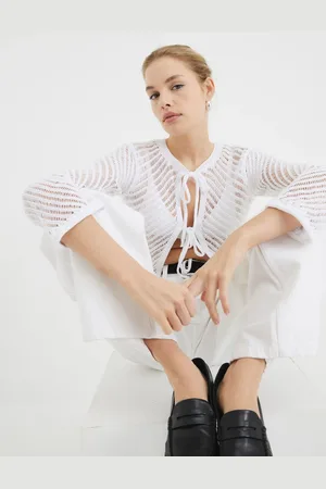 River Island White Tie Front Cardigan AU 18