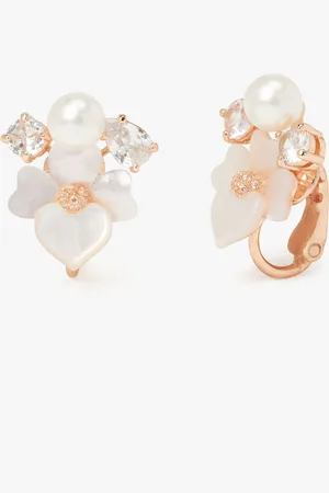 Kate Spade Rose Gold Tone Cluster White Studs Earrings One