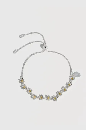 ESTELLA BARTLETT Silver Floral Daisy Chain Bracelet One