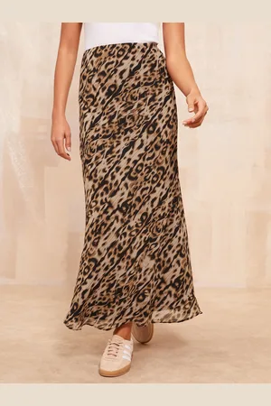 Friends Like These Animal Print Chiffon Bias Maxi Skirt AU 12