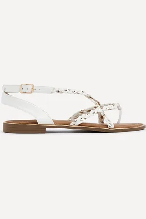 Linzi White Nova Plaited Gladiator Sandals AU 7 (EU 38)