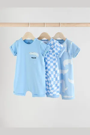 Next Blue/White Baby Rompers 3 Pack 2