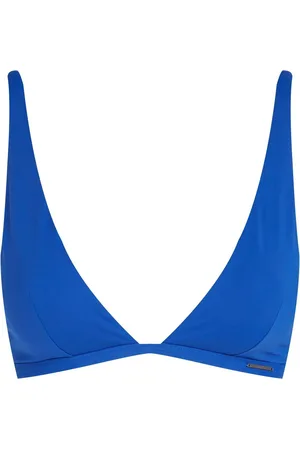 Calvin Klein Blue Fixed Triangle Bikini Top With Removable Pads L
