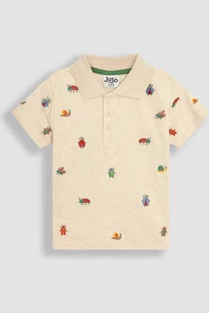 JoJo Maman Bébé Natural Bug Embroidered Polo Shirt 2