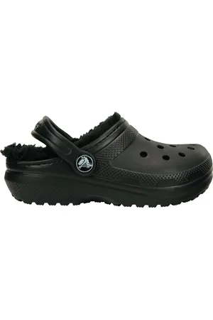 Crocs Black Fluffy Kids Lined Clogs AU 11 (EU 29)