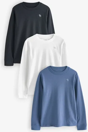 Abercrombie & Fitch Blue Essential Icon Logo Long Sleeves T-Shirt 3 Pack 13