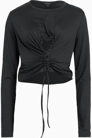 AllSaints AllSaints Black Xylia Longsleeve Top AU 12