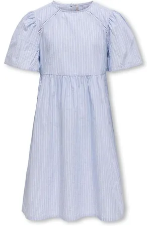 ONLY Stripe Woven Volume Sleeve 100% Cotton Dress 140146cm