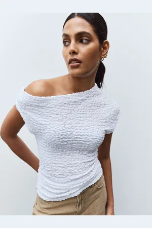 Next White Texture Off Shoulder Sleevless Top AU 12