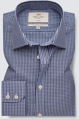 Hawes & Curtis Slim Fit Non Iron Gingham Check 100% Cotton Shirt AU 41 Regular