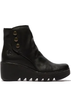 Fly London Brom Black Wedge Boots AU 7 (EU 38)