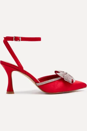 Linzi Angela Stiletto Court Heels With Diamante Bow AU 6 (EU 37)