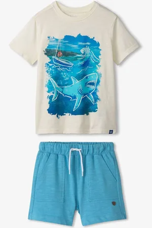 Hatley Blue Beware of Shark T-Shirt and Shorts Set 3 Years (98cm)