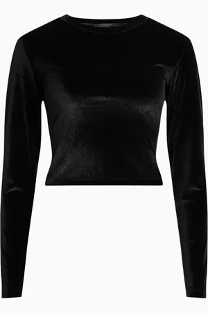 AllSaints AllSaints Black Regina Velvet Top AU 10