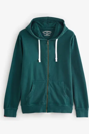Superdry Green Classic Essential Zip 100% Cotton Hoodie XXL