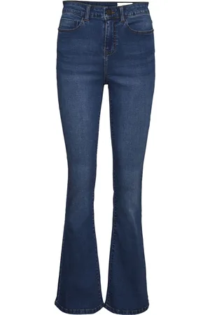 Noisy May Blue High Waisted Flare 100% Cotton Jeans W29 L32