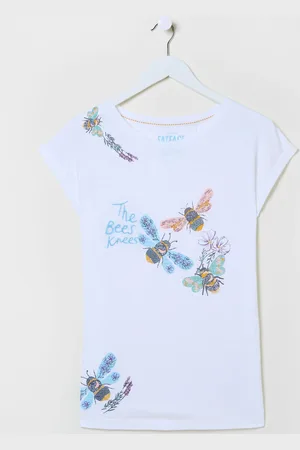 Fat Face FatFace Ivory 100% Cotton Pyjama Top AU 22