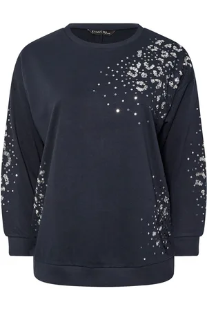 Evans Blue Animal Print Sequin Sweat Top AU 22-24