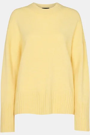 Whistles Yellow Wool Ribbed Cuff Knit Jumper M