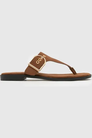 Schuh Teena Flat Toe Post Brown Sandals AU 8 (EU 39)