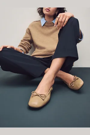Next Standard Fit Forever Comfort Premium Leather With Motionflex Ruched Bow Ballerinas AU 7 (EU 38)