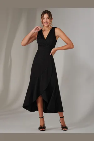 Jolie Moi Wrap Frill Hem Maxi Dress AU 14