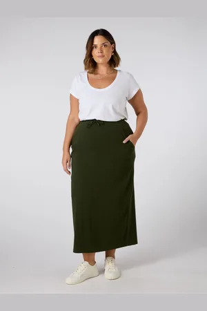 Live Unlimited London Jersey Midi 100% Cotton Skirt AU 12