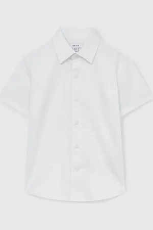 Reiss Woods 3-9 yrs Cotton Slim-Fit Short-Sleeve Shirt 6
