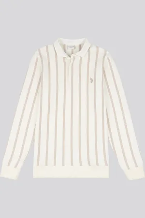 U.S. Polo Assn. U. S. Polo Assn. Mens Vertical Stripe Sweat Rugby 100% Cotton Shirt XL