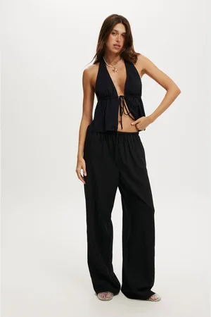 Cotton On Black Haven Wide Leg Trousers AU 6